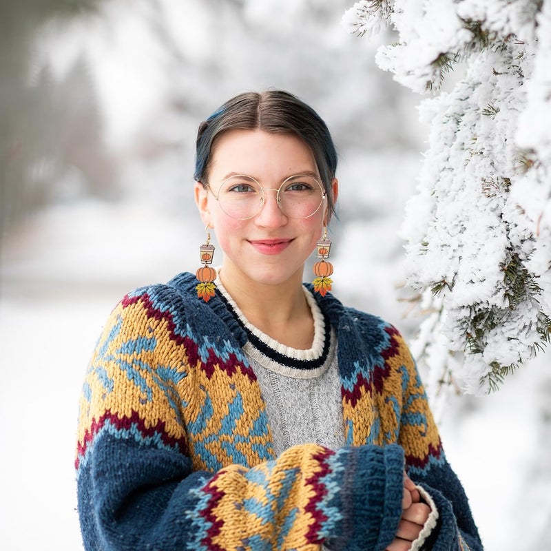 SKYFUN Fall Earrings Crystal Maple Leaf Earring for Women Orange Autumn Maple Leaves Thanksgiving Earrings Drop Dangle Statement Prom Party Jewelry Accessories - Image 5